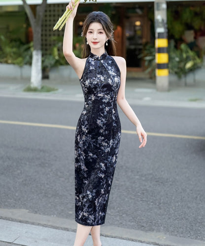 Missy Rou Velvety Halterneck  Cheongsam