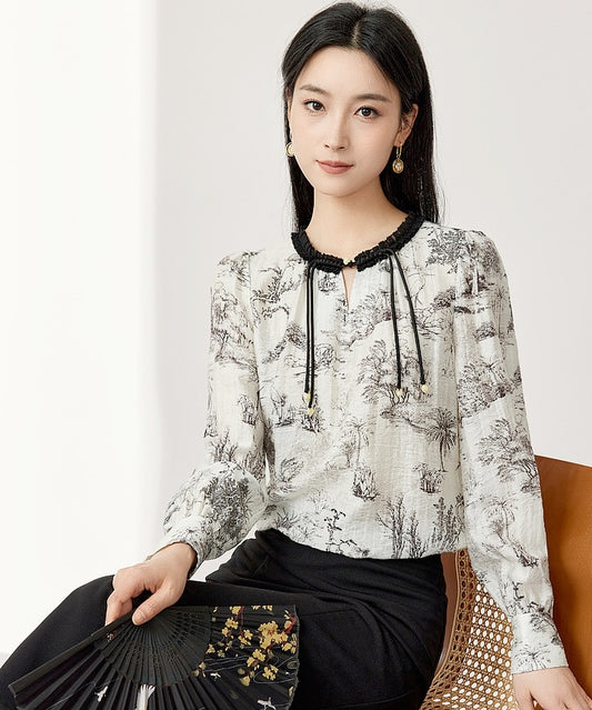 Lili's Oriental Print Cheongsam Top