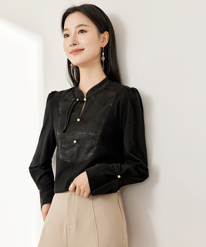 Lili Black Cheongsam Blouse