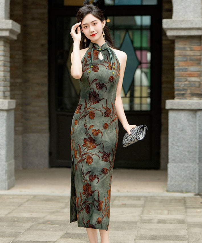 Zhuoli Halterneck Cheongsam