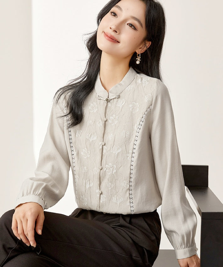 Shiling Mandarin Collar Blouse