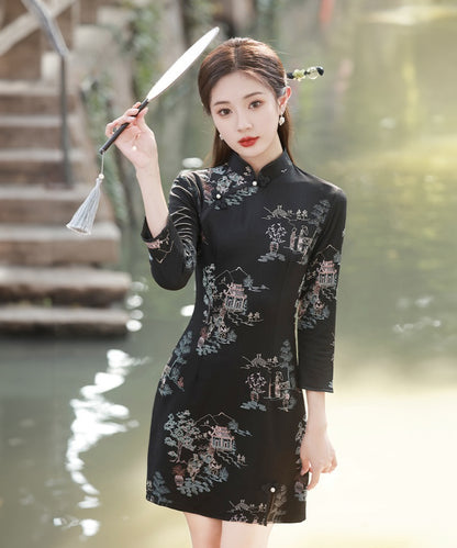 Lillie Autumn Short Cheongsam