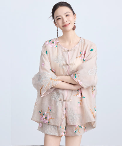 Julienne Oriental Embroidery Top + Shorts Set