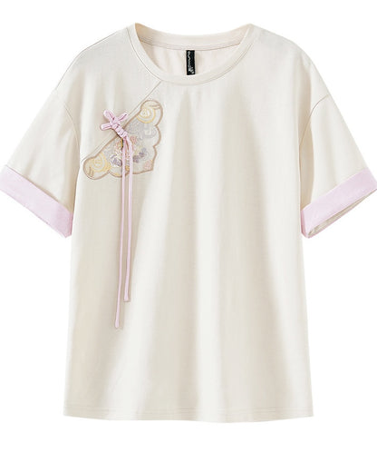 Oriental Touch Pastel Crew Neck T-Shirt