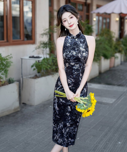 Missy Rou Velvety Halterneck  Cheongsam