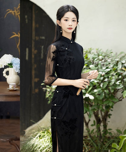 Black Autumn Cheongsam