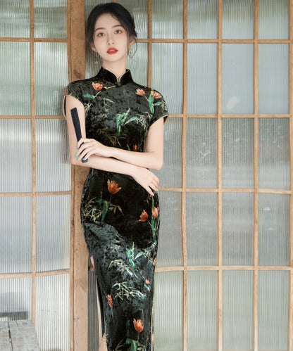Miki Capsleeves Maxi Cheongsam