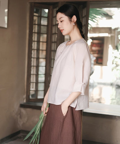 Kele Round-Neck Oriental Top