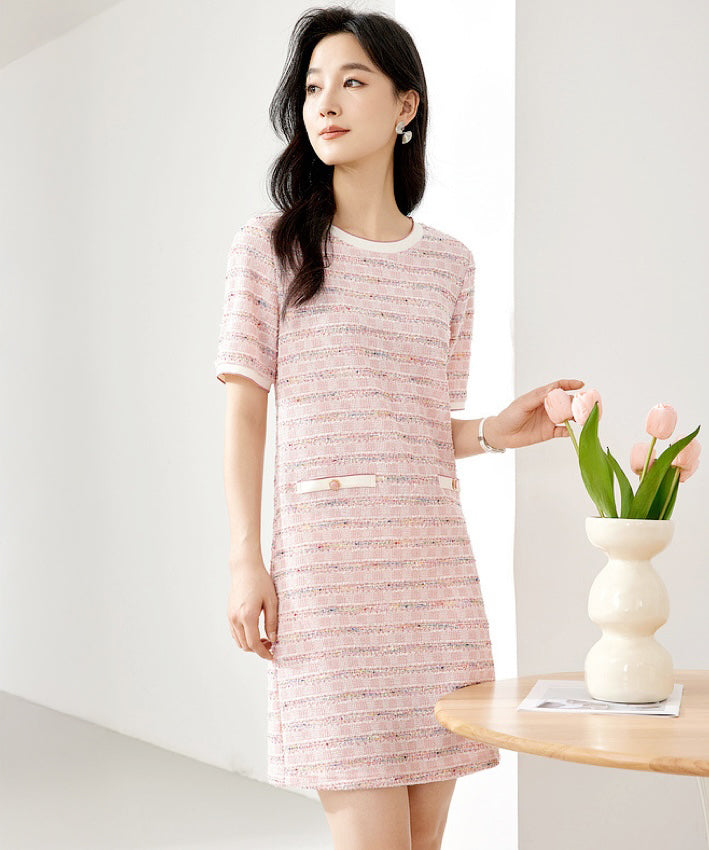Sue Pink Ribbed Mini Dress