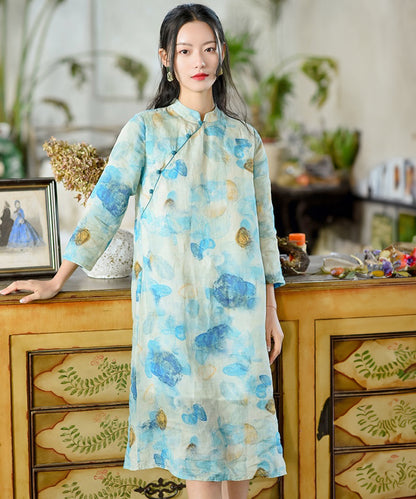 Nara's Soft Print Cheongsam