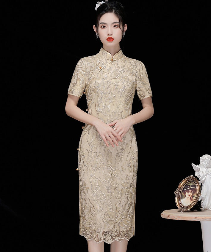 Mayfen Lacey Embroidery Cheongsam