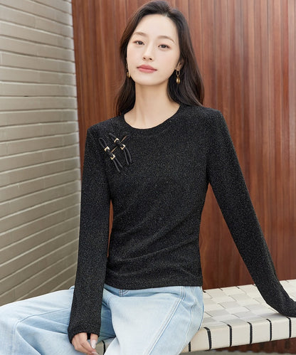 Helen Oriental-Inspired Black Top