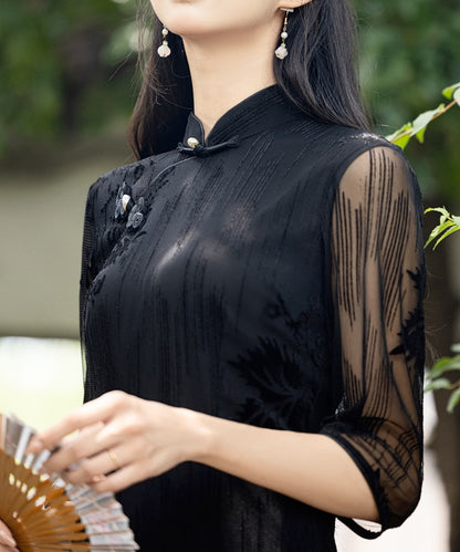 Black Autumn Cheongsam