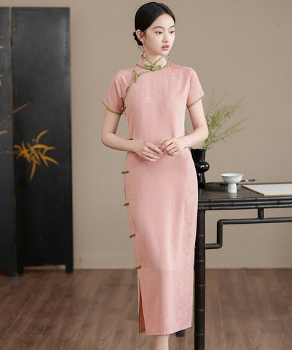 Cerise Pink Maxi Cheongsam