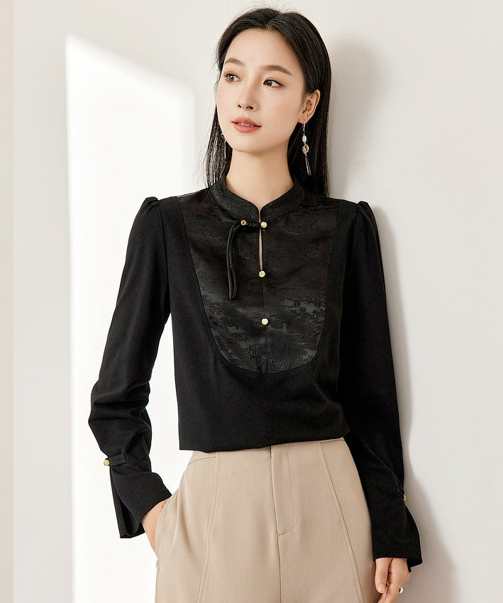 Lili Black Cheongsam Blouse