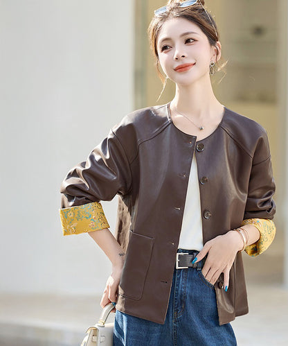 Astrid PU Reversible Cheongsam Jacket