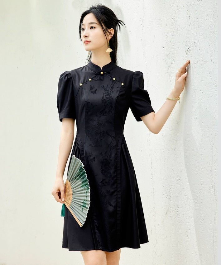 Ning Classy Black Cheongsam