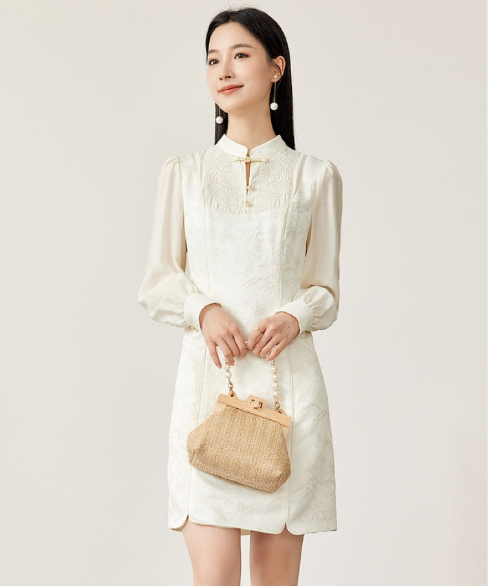 Daffodill Jacquard Cheongsam Dress