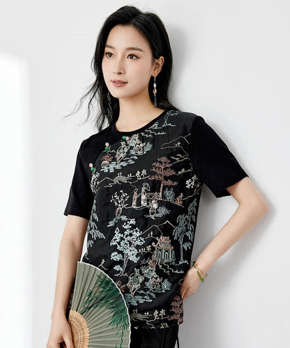 Kelly Embroidered Cheongsam Tee