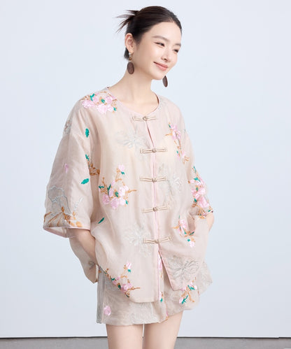 Julienne Oriental Embroidery Top + Shorts Set