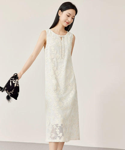 Jiaer's Embroidered Mesh Cheongsam