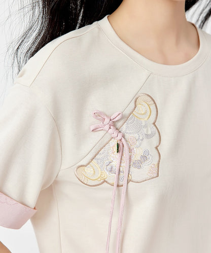 Oriental Touch Pastel Crew Neck T-Shirt