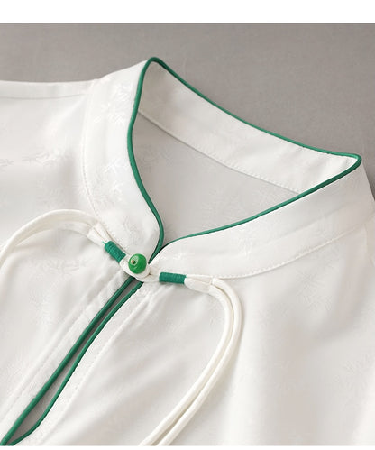 Bamboo Leaf Jacquard Cheongsam Shirt