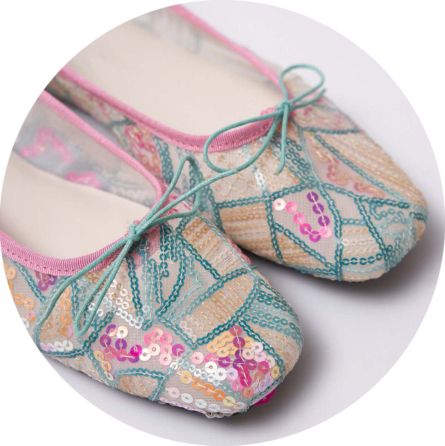 Mira Sequin Embroidered Ballet Flats