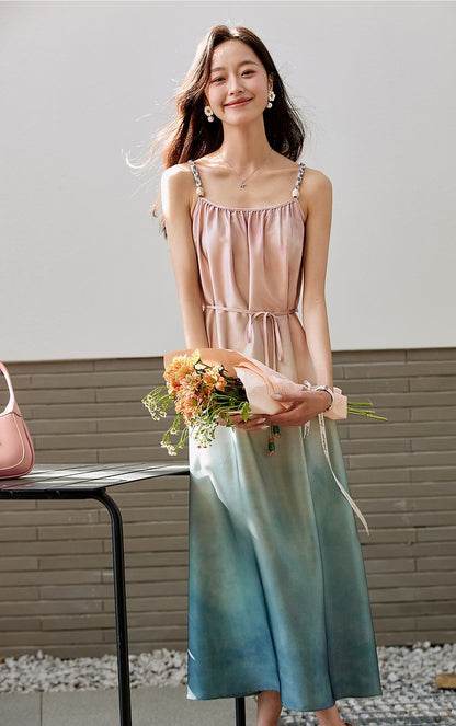 Casey Pink Blue Ombre Dress DXJ Cheongsam Casey Pink Blue Ombre Dress DXJ Cheongsam