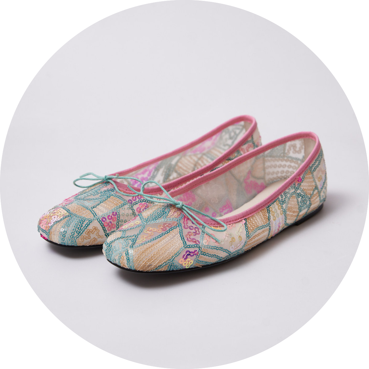 Mira Sequin Embroidered Ballet Flats