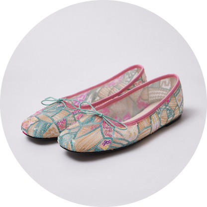 Mira Sequin Embroidered Ballet Flats