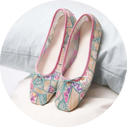 Mira Sequin Embroidered Ballet Flats