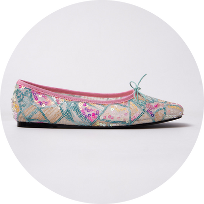Mira Sequin Embroidered Ballet Flats