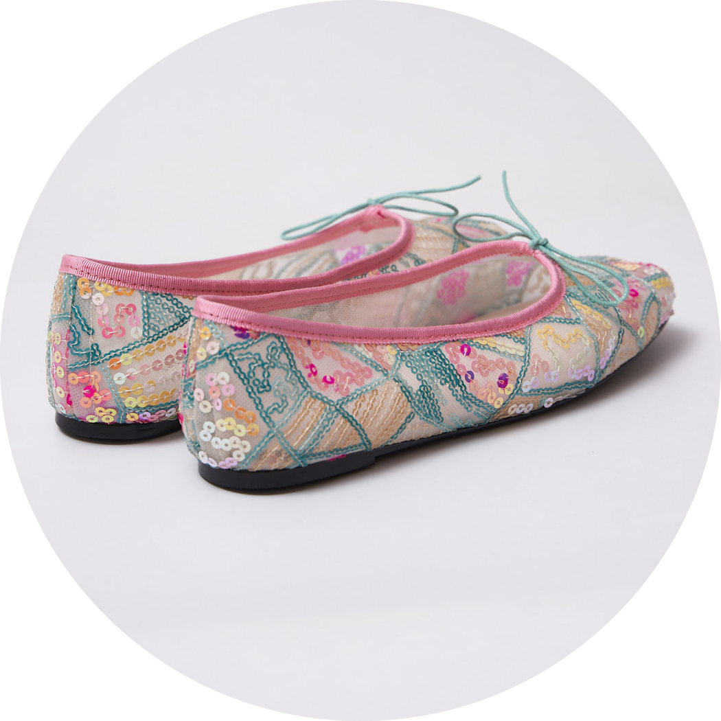 Mira Sequin Embroidered Ballet Flats