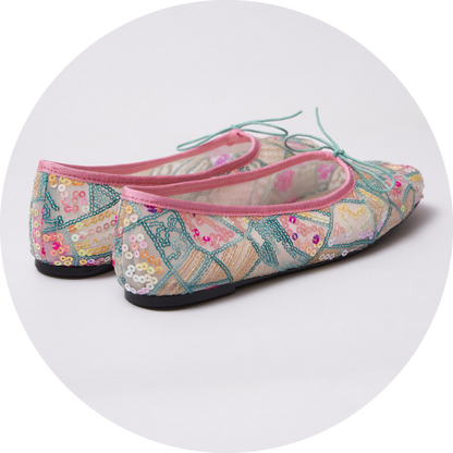 Mira Sequin Embroidered Ballet Flats